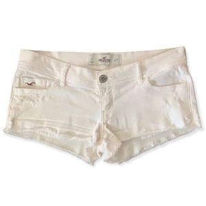 Hollister Distressed White Jean Shorts Size 5